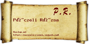 Péczeli Rózsa névjegykártya