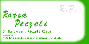 rozsa peczeli business card